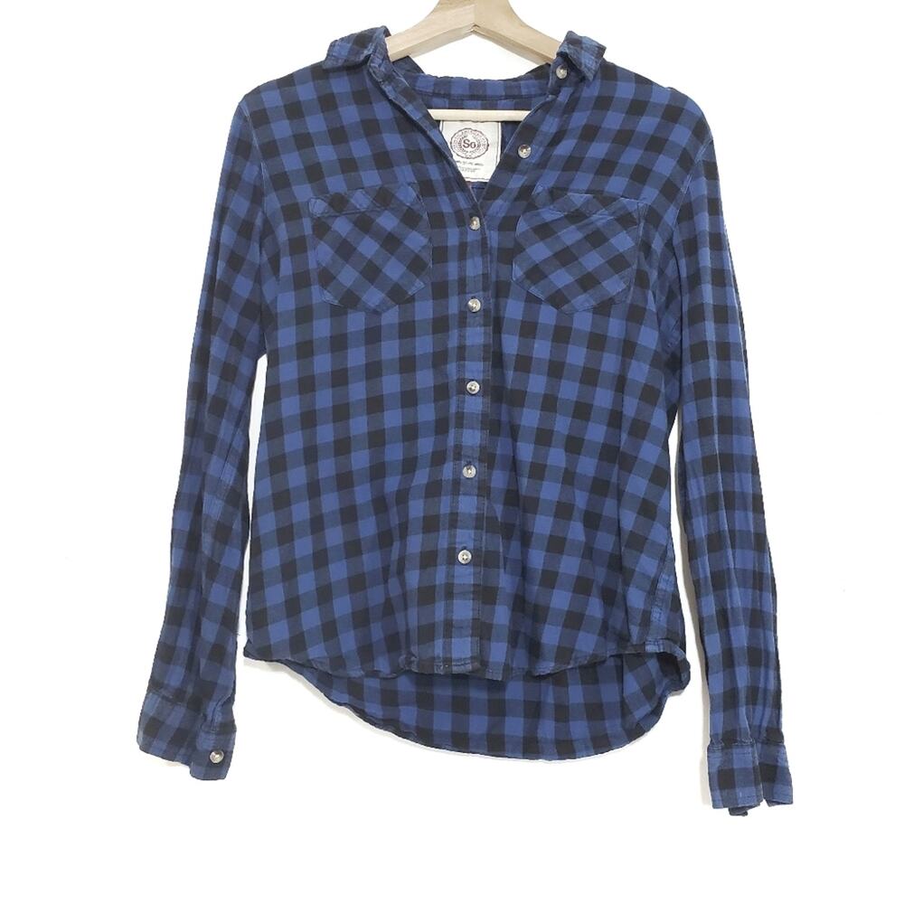 SO | Checkered Plaid Lightweight Button Up Shirt3